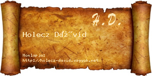 Holecz Dávid névjegykártya